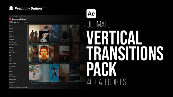 Videohive Vertical Transitions Pack Elements template preview