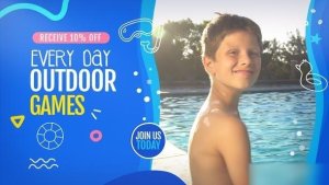 Videohive 4K Kids And Teens Swimming Summer Camp Opener Openers template preview