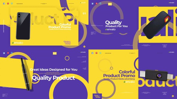 Colorful Product Promo Video Displays template preview
