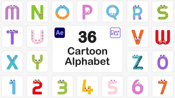 Videohive Cartoon Alphabet For After Effects Elements template preview