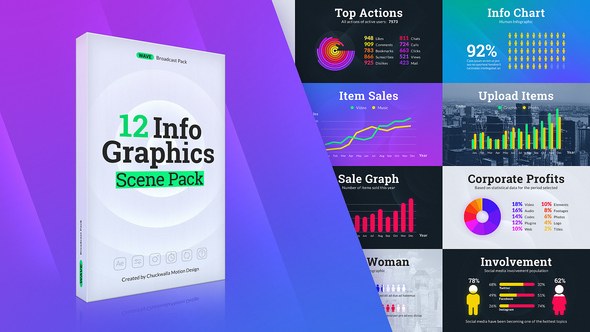 Videohive Wave Infographic Pack Infographics template preview