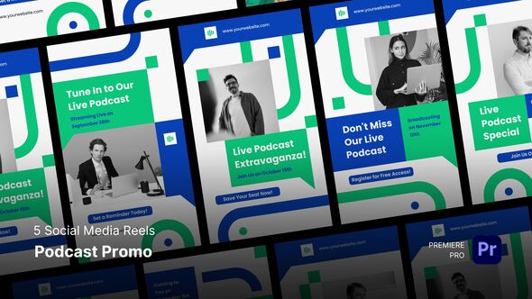 Social Media Reels Podcast Promo Premiere Pro Templates Premiere Pro template preview