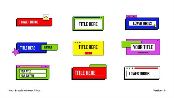 Videohive Neo - Brutalism Lower Thirds | AE Titles template preview
