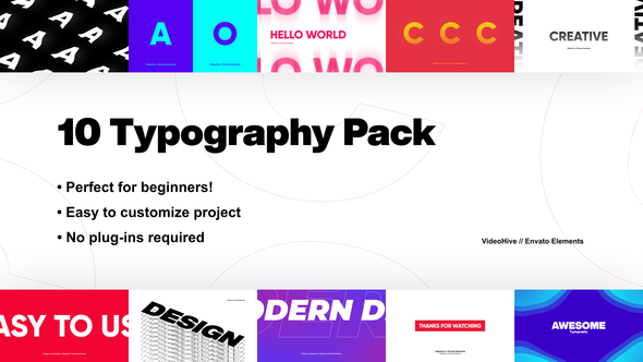 Videohive 10 Wonderful Typography Pack | Afrer Effects Titles template preview
