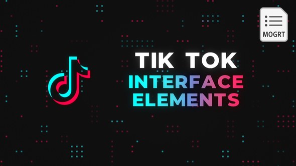 Tik Tok Interface Elements - MOGRT Video Displays template preview