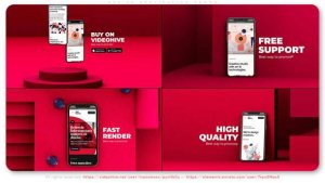 Videohive Red 3d Application Promo Product Promo template preview
