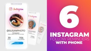 Instagram Follow Reminder With Phone Video Displays template preview
