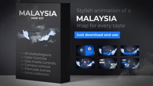 Videohive Malaysia Animated Map - Malaysia Map Kit Video Displays template preview