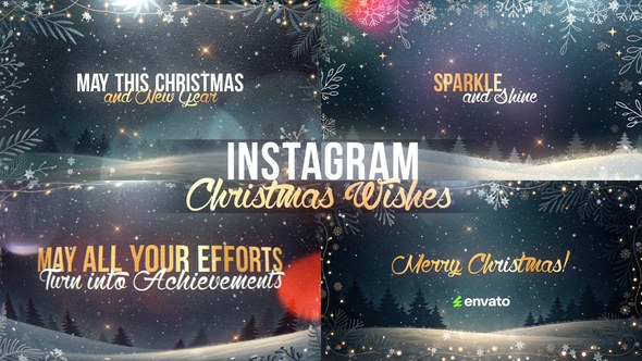 Videohive Christmas Titles - Instagram Wishes Openers template preview