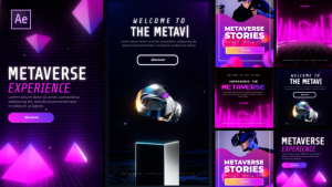 Videohive Metaverse Stories and Posts Titles template preview