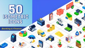 Videohive Isometric Icons Banking and Finance Elements template preview