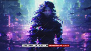 VHS Analog Glitch Transition Pack For Premiere Pro Titles template preview
