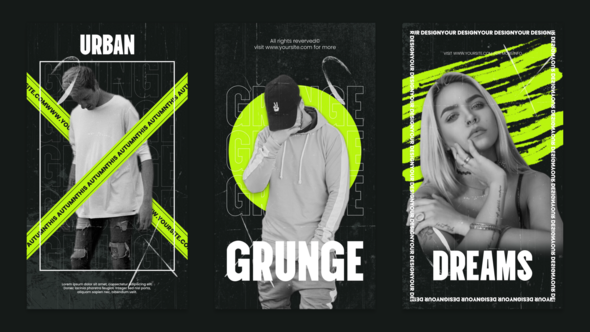 Videohive Grunge Stories 49442300 Video Displays template preview