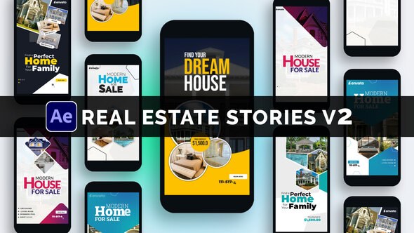 Videohive Real Estate Stories V2 - Ads Promo Openers template preview