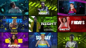 Videohive Neon Beats Freeze Frame Pack Elements template preview