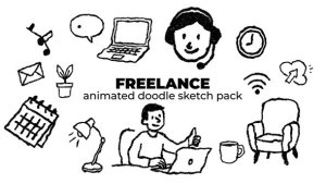Videohive Freelance - Animated Doodle Sketch Pack Elements template preview