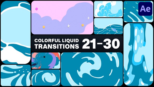 Videohive Colorful Liquid Transitions for After Effects Elements template preview