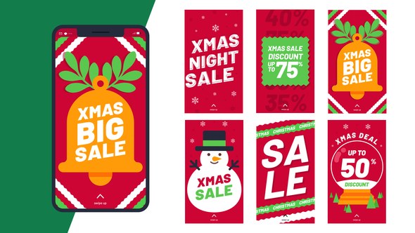 Videohive Christmas Stories 9 in 1 Product Promo template preview