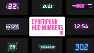 Videohive Cyberpunk HUD Numbers for After Effects Elements template preview
