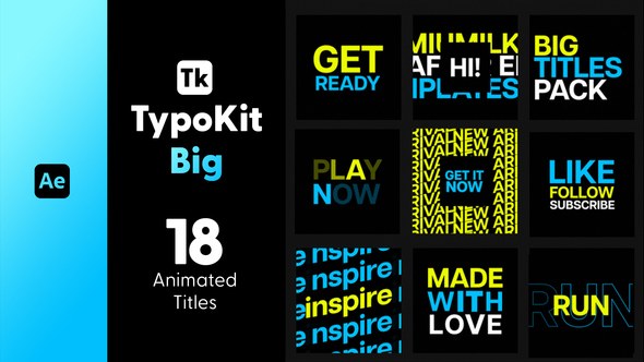 Videohive Typo Kit Big Titles for After Effects Titles template preview