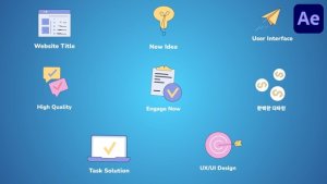 Videohive Web Interface Icons And Titles for After Effects Elements template preview
