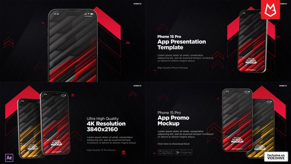 Videohive App Promo Phone 15 Pro | Mockup Product Promo template preview