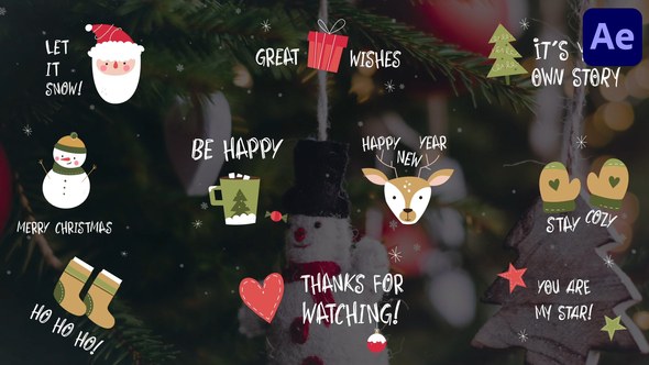 Videohive Christmas Icon Titles for After Effects Titles template preview
