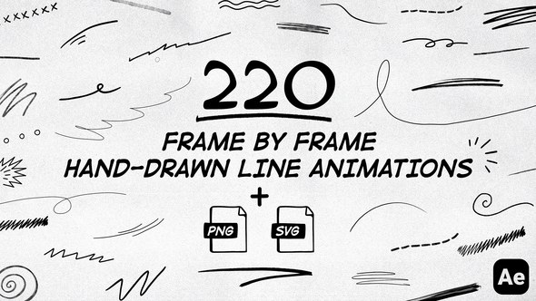 Videohive 220 Frame By Frame Animated Lines Elements template preview