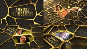 Videohive 3d Luxury Golden Slideshow Openers template preview