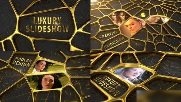 Videohive 3d Luxury Golden Slideshow Openers template preview