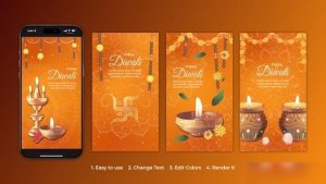 Videohive Happy Diwali Instagram Reels & Stories Openers template preview