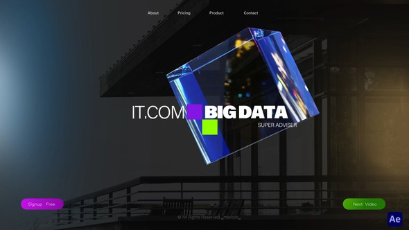 Videohive 3D Cube Glass Computer Science Lower Thirds Elements template preview