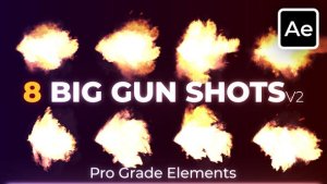 Videohive Big Gun Shots Gunfire 2 Elements template preview