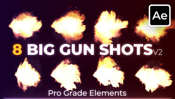Videohive Big Gun Shots Gunfire 2 Elements template preview