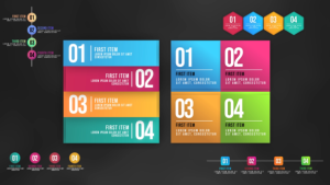 Infographic Animated Lists Video Displays template preview