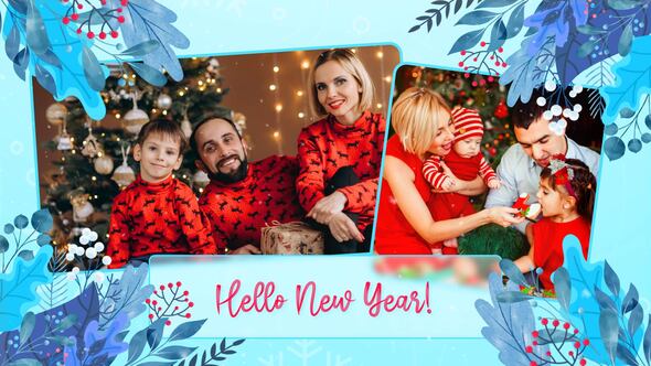 New Year Slideshow (MOGRT) Premiere Pro template preview