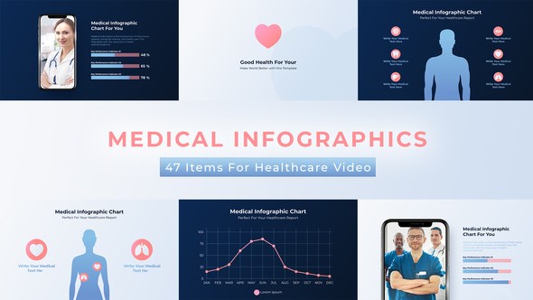 Medical Healthcare Infographics Video Displays template preview