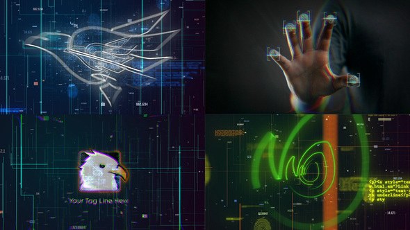 Videohive Scan Fingerprint Biometrics Logo Reveal Logo Stings template preview