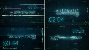 Hi-Tech Glitches (Countdown and Titles) Video Displays template preview