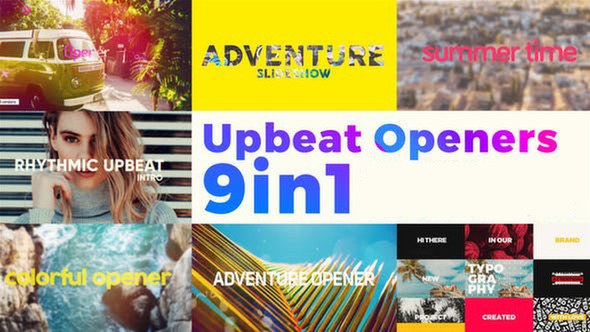 Videohive Upbeat Summer Openers - Bundle 9 in 1 Openers template preview