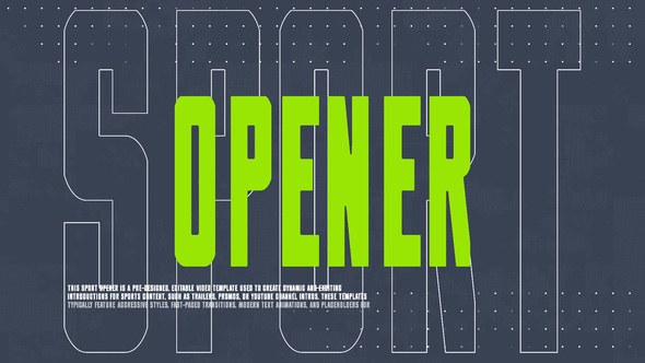 Videohive Sport Opener 60066902 Openers template preview