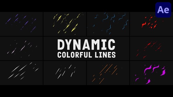 Videohive Dynamic Colorful Lines for After Effects Elements template preview
