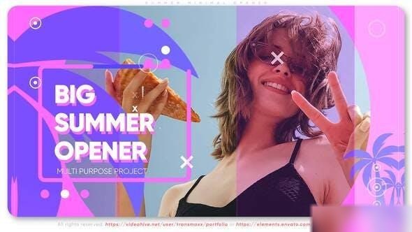 Videohive Summer Minimal Opener Openers template preview