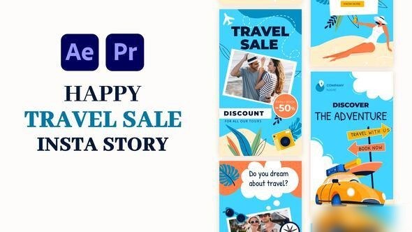 Videohive Travel Sale Instagram Story Elements template preview