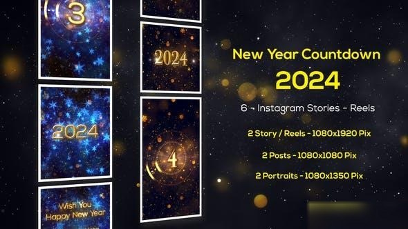 Videohive New Year Countdown 2024 - Instagram Stories 49665276 Openers template preview