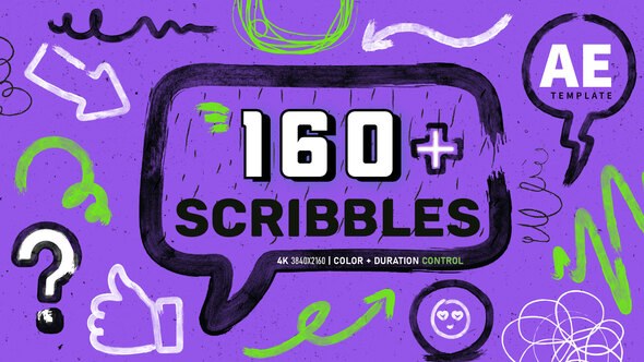Videohive Scribble Animation Pack вЂ“ Hand-Drawn Doodle FX & Motion Overlays Elements template preview