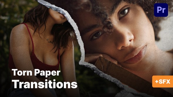 Paper Texture Transitions Premiere Pro template preview