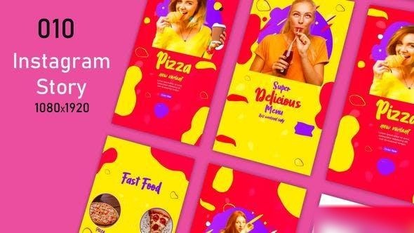 Videohive Fast Food Funky Instagram Story Elements template preview
