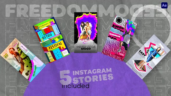 Videohive Retro Instagram Stories 43753080 Video Displays template preview