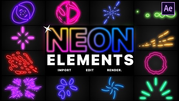 Neon Elements | After Effects Video Displays template preview